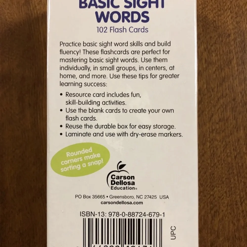 Basic Sight Words Flash Cards Ages 6+